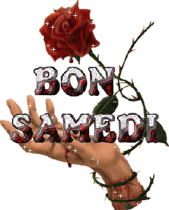 Gif animé Bon samedi rose rouge